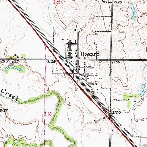 Topographic Map of Hazard, NE
