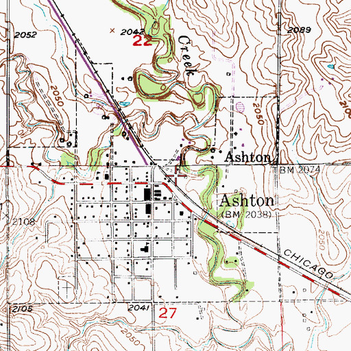 Topographic Map of Ashton (historical), NE