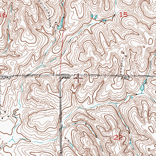 Topographic Map of Township of Elm, NE