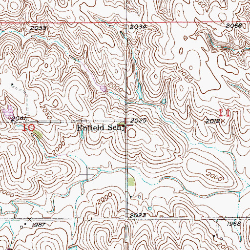 Topographic Map of Enfield Post Office (historical), NE