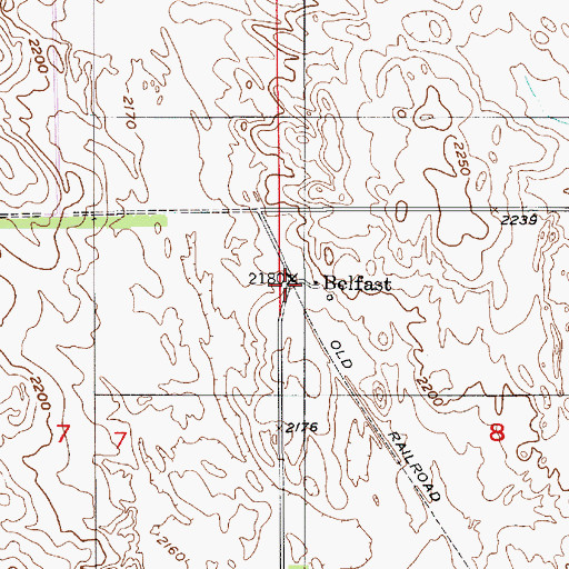 Topographic Map of Belfast (historical), NE