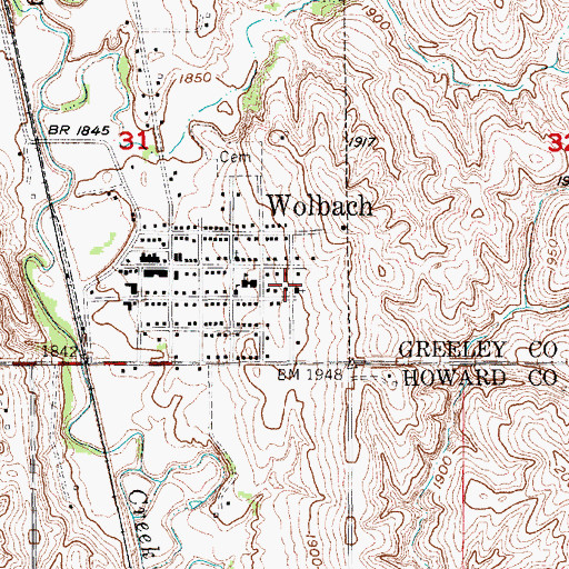 Topographic Map of Saint Josephs Catholic Church, NE