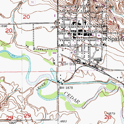 Topographic Map of Spalding, NE