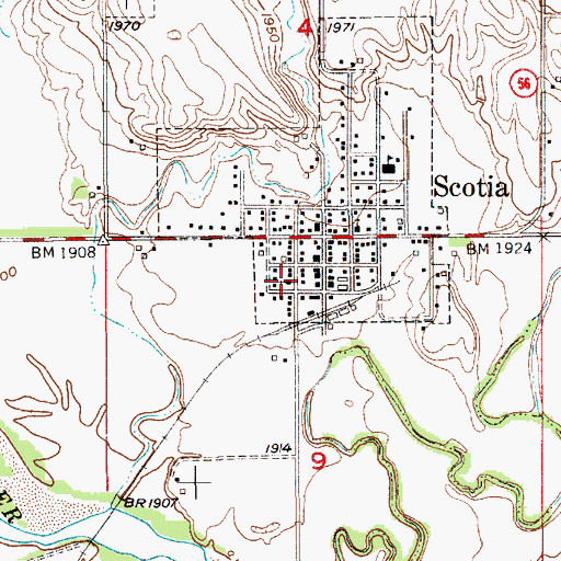Topographic Map of Scotia Baptist Church, NE