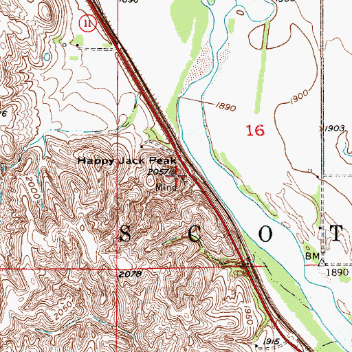 Topographic Map of Chalk Mine Historical Marker (historical), NE