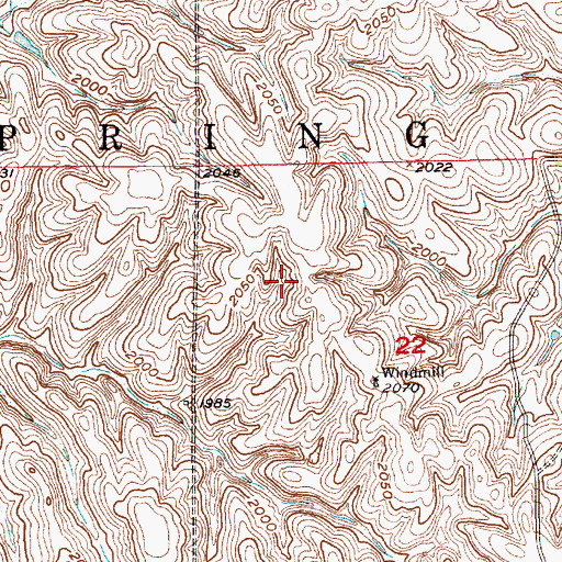 Topographic Map of Township of Spring Creek, NE