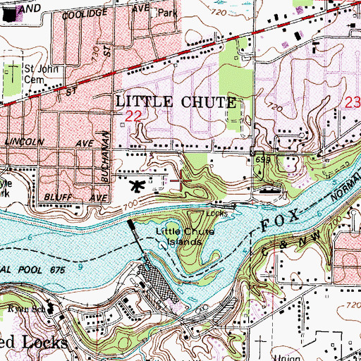 Topographic Map of Heesakker Park, WI