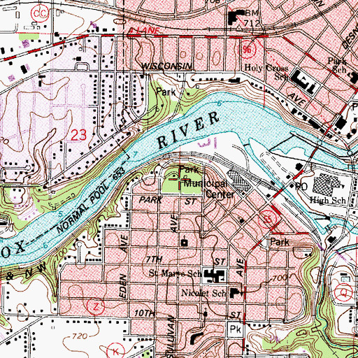 Topographic Map of La Follette Park, WI