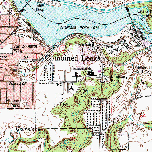 Topographic Map of Saint Pauls Catholic Church, WI