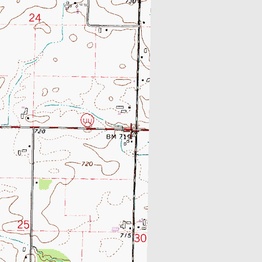 Topographic Map of Sunny Corner School (historical), WI