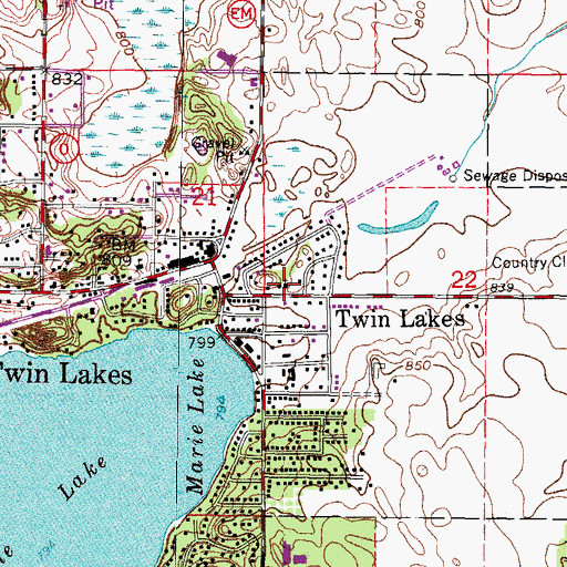 Topographic Map of Anchor Baptist Church, WI