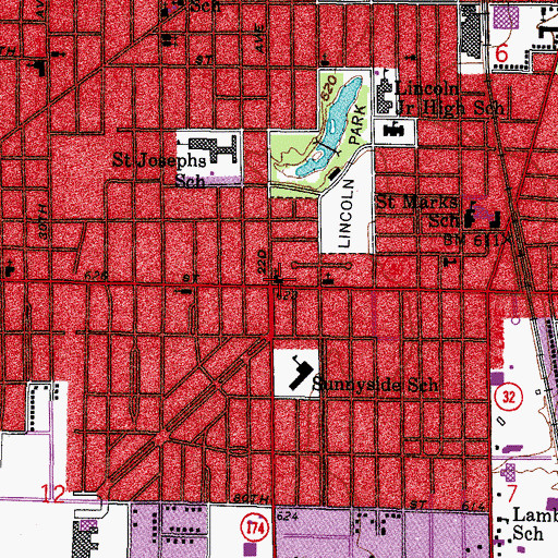 Topographic Map of Bethany Lutheran School, WI