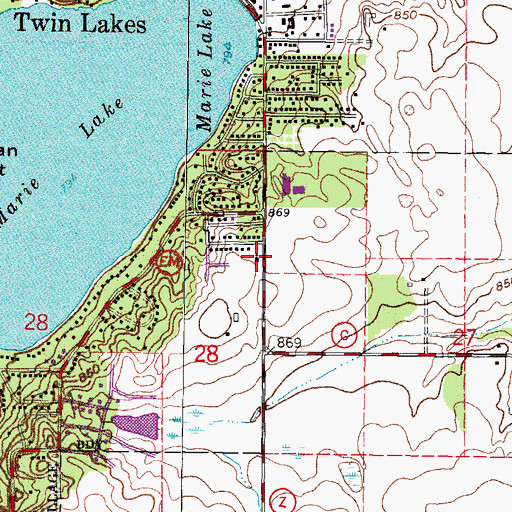 Topographic Map of Calvary Congregational Church, WI