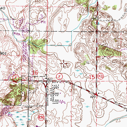 Topographic Map of Cedar Lawn Farm, WI