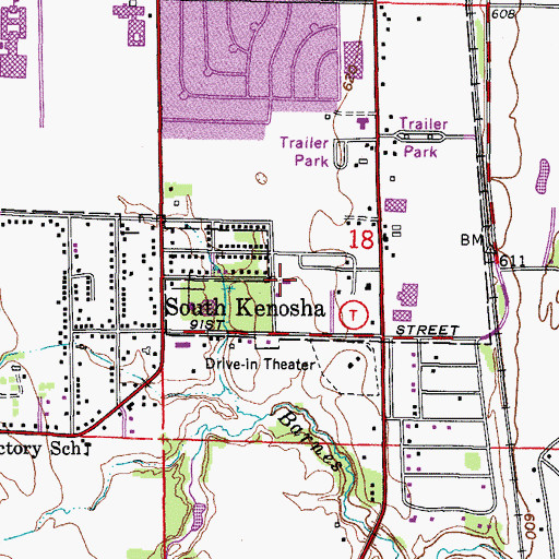 Topographic Map of Church of God, WI