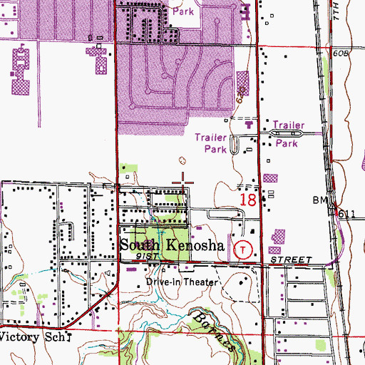 Topographic Map of Fellowship Baptist Church, WI