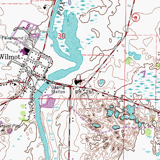 Topographic Map of Holy Name Church, WI