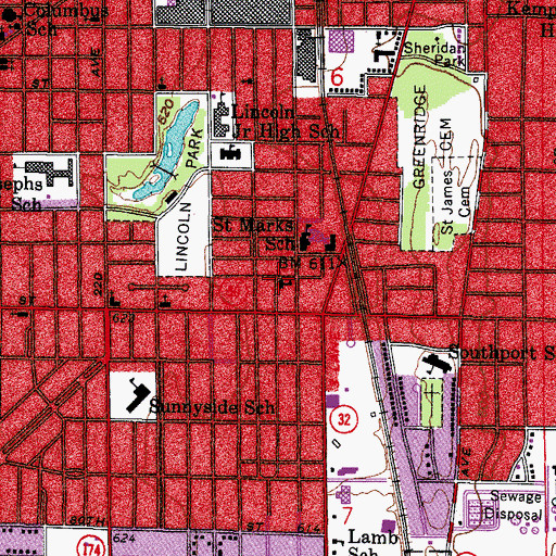 Topographic Map of Kenosha United Christian Church, WI