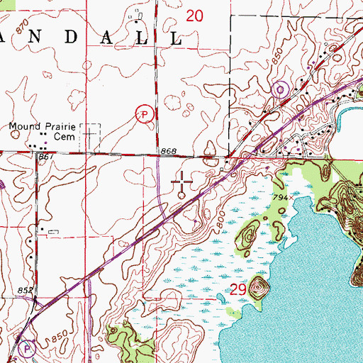 Topographic Map of Lake View Farm, WI