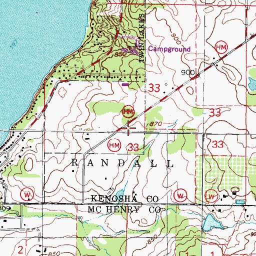 Topographic Map of Lake View Hill Farm, WI