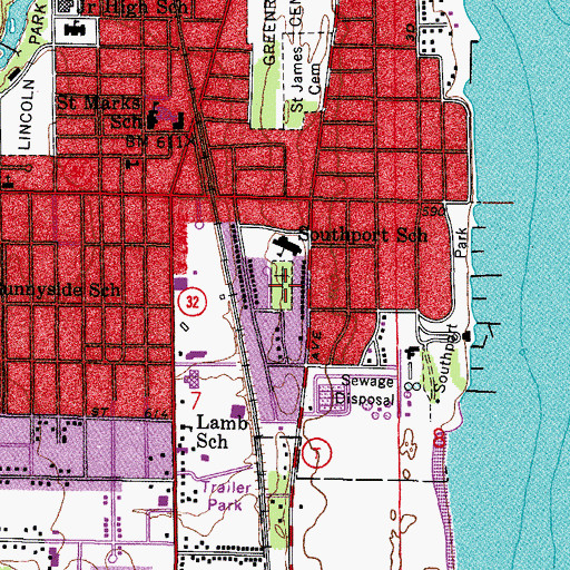 Topographic Map of Saint James Cemetery, WI