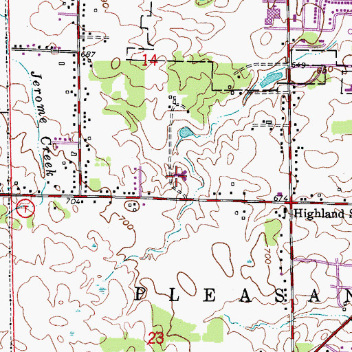 Topographic Map of Saint John Chrysostomos Church, WI