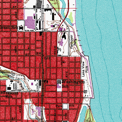 Topographic Map of Saint Johns Evangelical Lutheran Church, WI