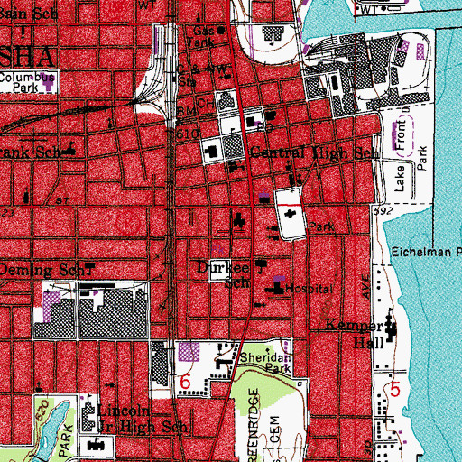 Topographic Map of Saint Josephs Home of the Sacred Heart, WI
