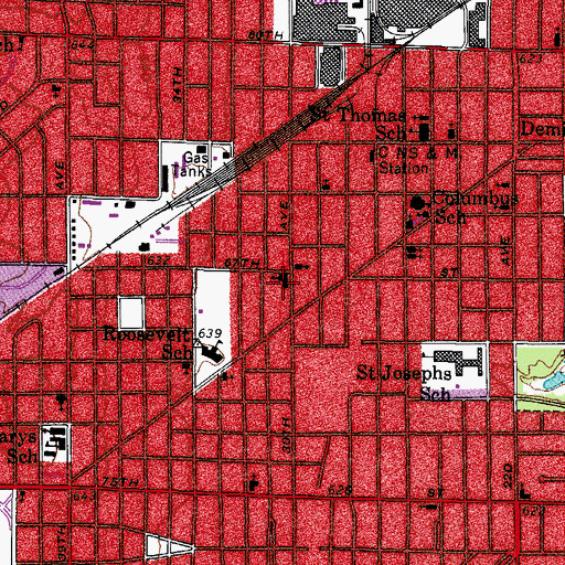 Topographic Map of Saint Luke's Lutheran School, WI