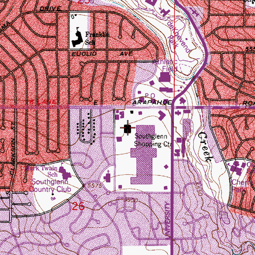 Topographic Map of Southglenn Mall, CO