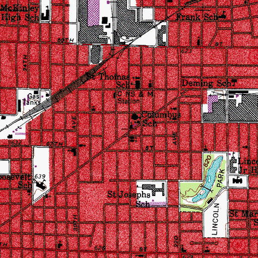 Topographic Map of Saint Pauls Lutheran Church (historical), WI