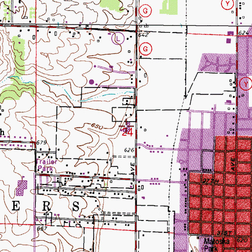 Topographic Map of Saint Peters Catholic Church, WI