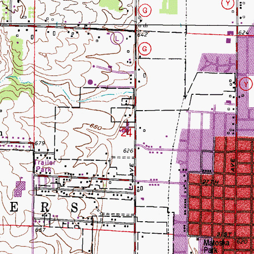 Topographic Map of Saint Peter School, WI