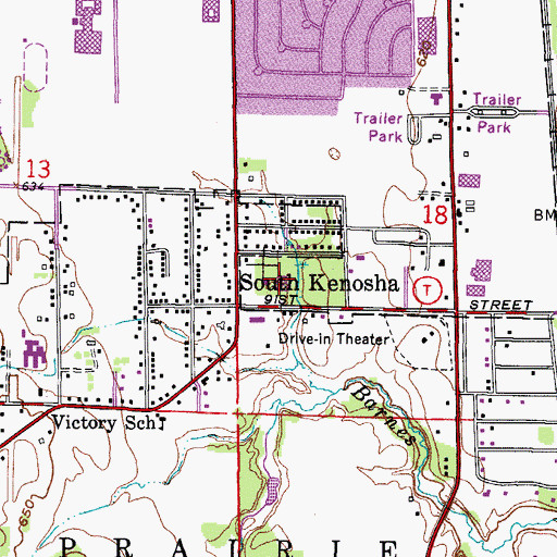 Topographic Map of Saint Therese Church, WI