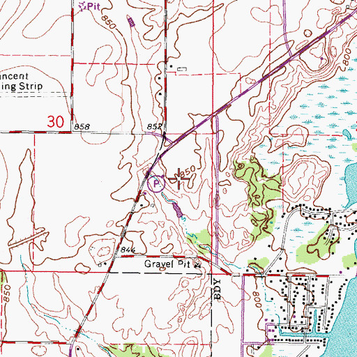Topographic Map of Silver Springs Farm, WI