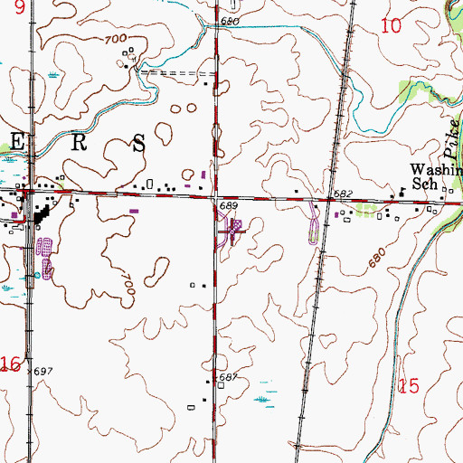 Topographic Map of Somers Elementary School, WI