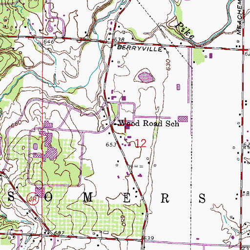 Topographic Map of Tallent Hall, WI