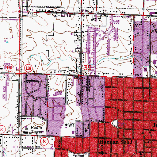 Topographic Map of Temple Baptist Church, WI