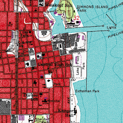 Topographic Map of Templo la Hermosa, WI