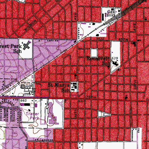 Topographic Map of Trinity Evangelical Lutheran Church, WI