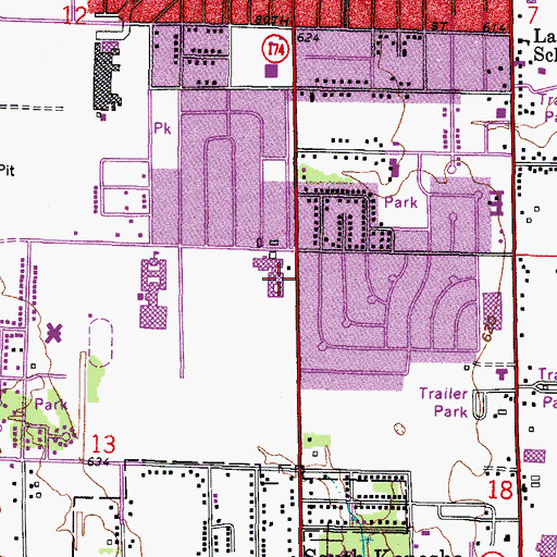 Topographic Map of Vernon Elementary School, WI
