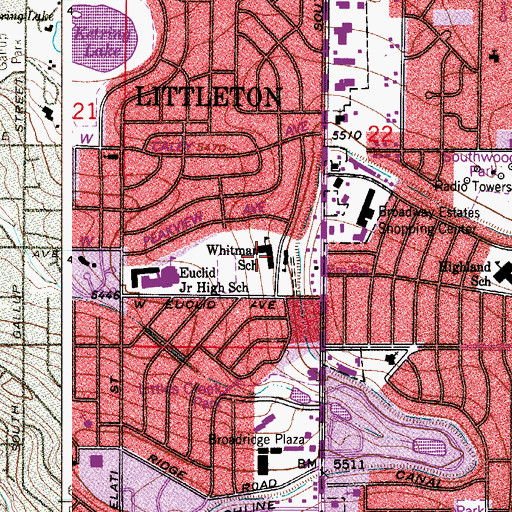 Topographic Map of Options Middle School, CO