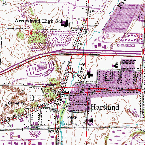 Topographic Map of Bark River Park, WI