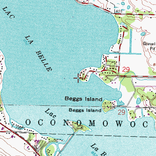 Topographic Map of Buzzard Point, WI