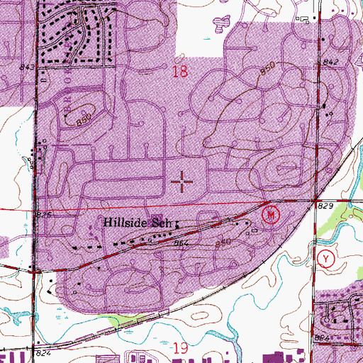 Topographic Map of Canterbury Hills Park, WI