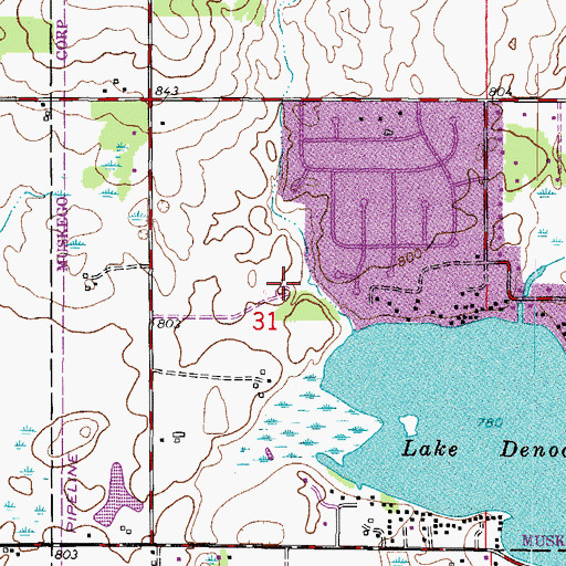 Topographic Map of Denoon Park, WI