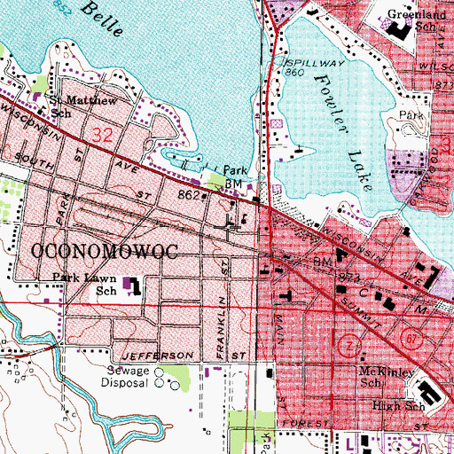 Topographic Map of First Congregational United Church of Christ, WI