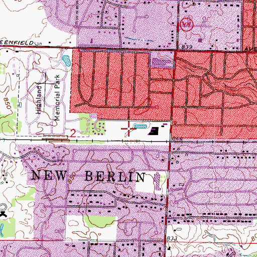 Topographic Map of Gatewood Park, WI