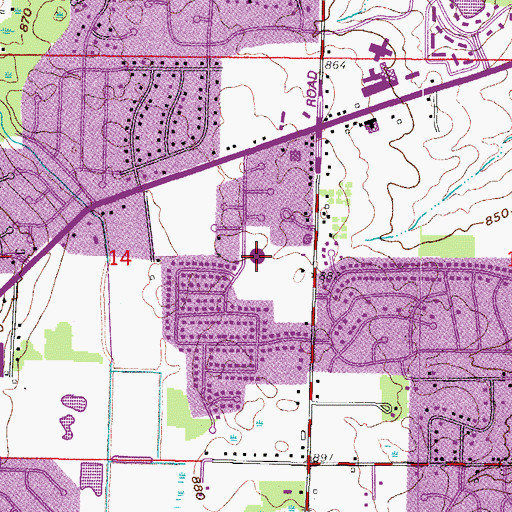 Topographic Map of Heritage Christian Middle / High School, WI
