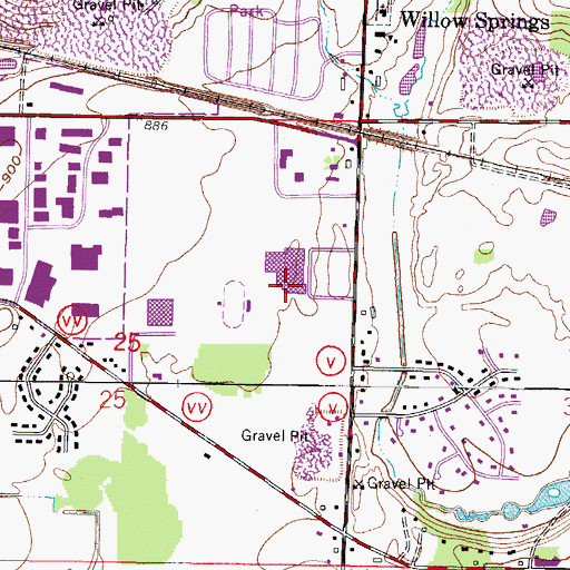 Topographic Map of Hamilton High School, WI